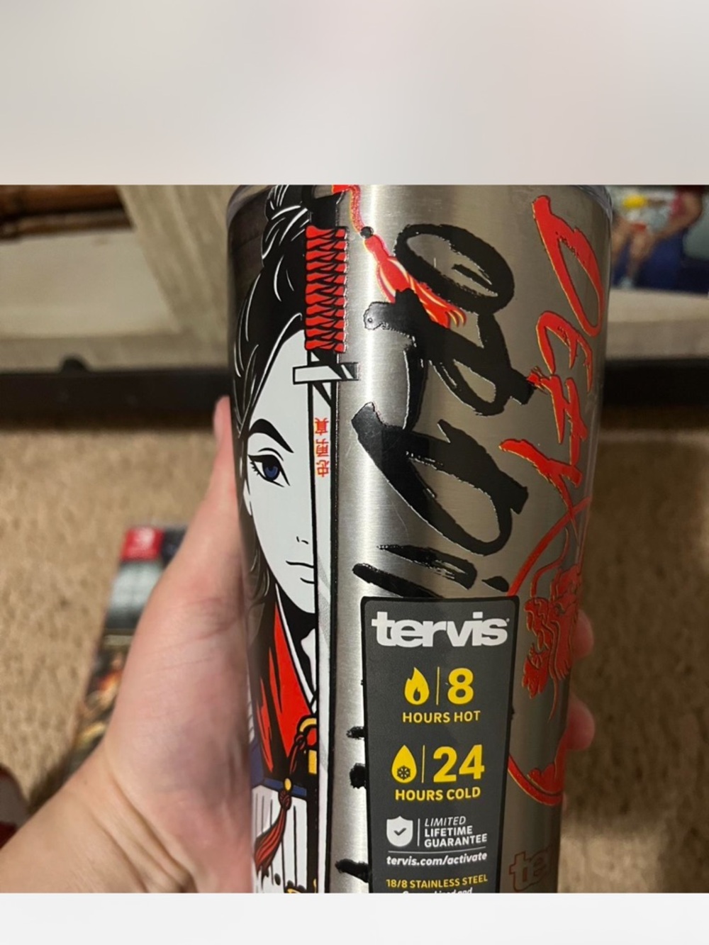 Tervis Stainless Steel Tumbler with Mulan Graphic - Silver & Red